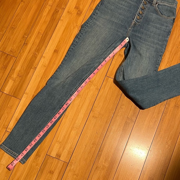 Reformation Harper High Rise Skinny Button Front Jeans Ion Wash Size 25 - Picture 14 of 16